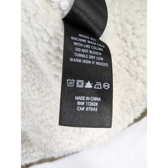 Max Jeans Sherpa Lined Vest M Green Layering Diagonal Zipper Moto Jacket Utility - Picture 5 of 9